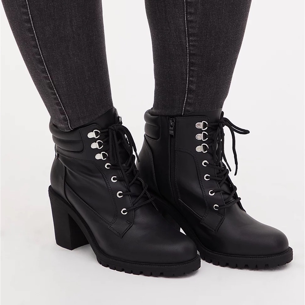 Torrid Lace Up Black Boots